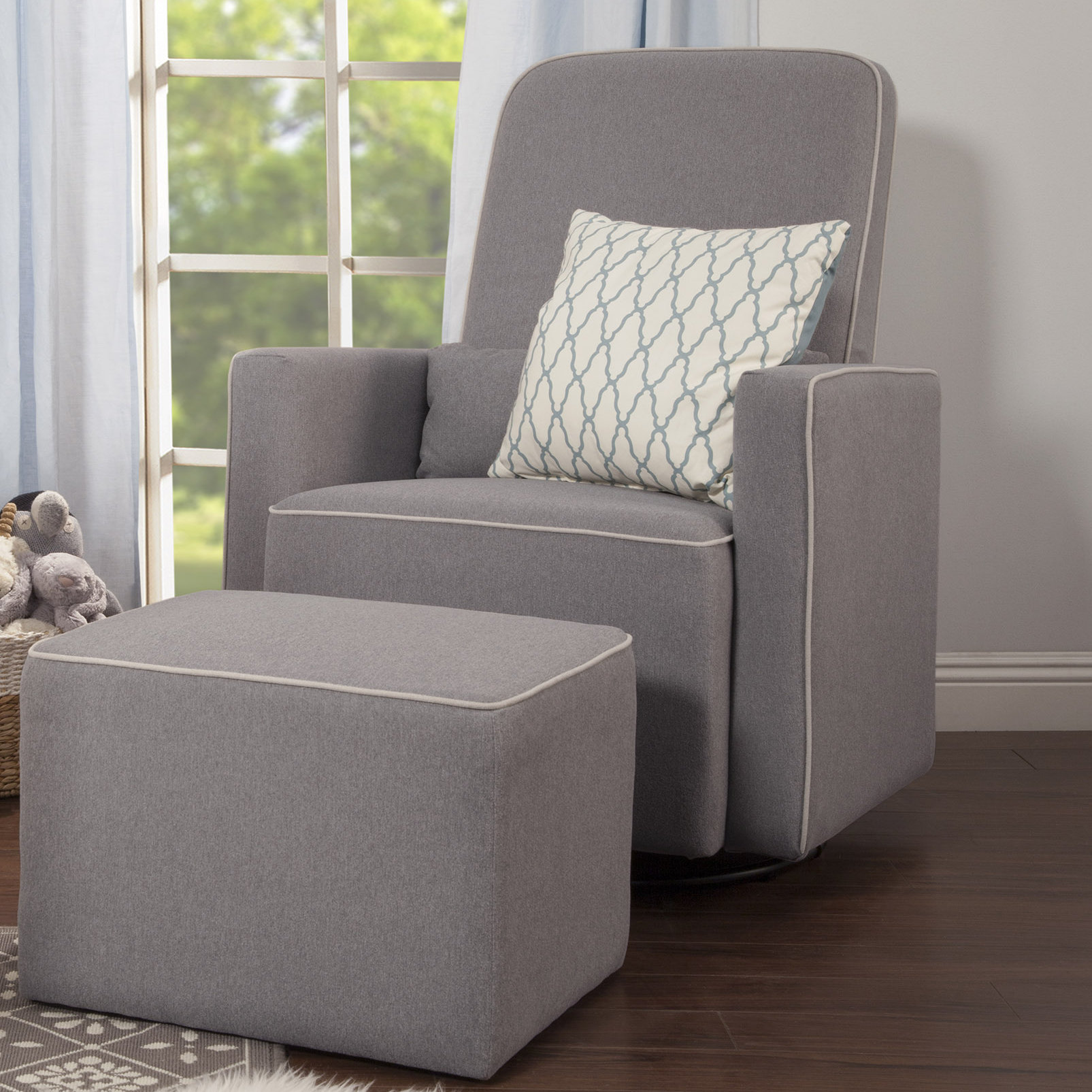 DaVinci Olive Swivel Glider and Ottoman & Reviews | Wayfair